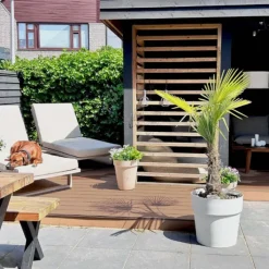 Clearance C-Wood Vlonder totaalpakket composiet 2,1 x 14 cm teak bruin (4 mtr) vlak/grove ribbel