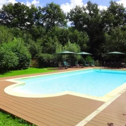 Clearance C-Wood Vlonder totaalpakket composiet 2,1 x 14 cm teak bruin (4 mtr) vlak/grove ribbel