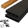 Sale DuoWood Vlonder totaalpakket composiet 2,5 x 14,6 cm Lava (3 mtr) grove ribbel