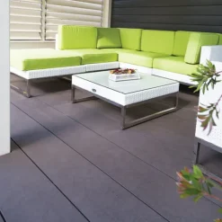 New DuoWood Vlonder totaalpakket composiet semi massief 2,5 x 25 cm - XWB Lava (4 mtr) vlak/grove ribbel