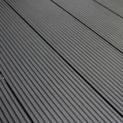 Hot C-Wood Vlonder totaalpakket composiet 2,1 x 25 cm - XXL antraciet (4 mtr) vlak/grove ribbel