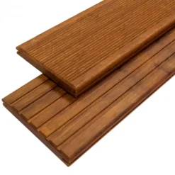 aMbooo Vlonderplank bamboe Primus geolied coffee 2,0 x 14 cm groef/fijne ribbel