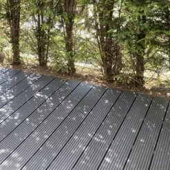 New Elephant Vlonderplank composiet 2,1 x 14,5 cm antraciet grove ribbel en vlak