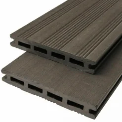 Elephant Vlonderplank composiet 2,1 x 14,5 cm antraciet vlak en fijne ribbel