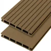 Online C-Wood Vlonderplank composiet 2,1 x 14 cm teak bruin grove ribbel en vlak