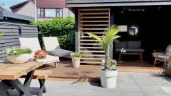 Online C-Wood Vlonderplank composiet 2,1 x 14 cm teak bruin grove ribbel en vlak