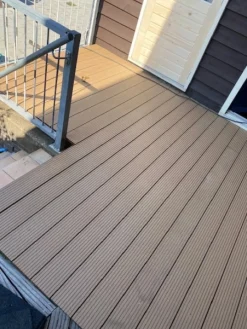 Online C-Wood Vlonderplank composiet 2,1 x 14 cm teak bruin grove ribbel en vlak