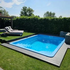 Discount C-Wood Vlonderplank composiet 2,1 x 14 cm grey grove ribbel en vlak