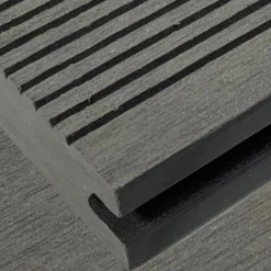 Best Elephant Vlonderplank composiet massief 1,9 x 14 cm grijs vlak en grove ribbel