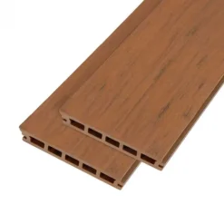 Hot C-Wood Vlonderplank composiet naadloos - 2,1 x 14,5 cm - bruin gevlamd houtnerf