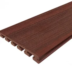 Outlet Eva-Last Vlonderplank composiet semi massief 2,5 x 21 cm Padoek (rood) vlak/schorsmotief