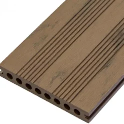 Clearance C-Wood Vlonderplank composiet semi massief 2,1 x 14 cm bruin gevlamd (4 mtr) fijne ribbel en vlak