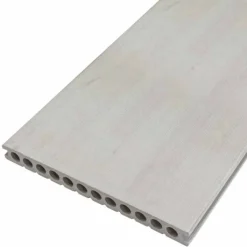 Online C-Wood Vlonderplank composiet semi massief 2,5 x 25 cm - XXL steengrijs gevlamd (4 mtr) grove ribbel/geborsteld