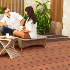 Hot aMbooo Vlonderplank totaalpakket bamboe Primus geolied coffee 2,0 x 14 cm (2,20 mtr) groef/fijne ribbel