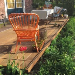 Outlet Smaragd Vlonderplank totaalpakket hardhout Bankirai 2,8 x 14,5 cm (3,95 mtr) groef/vlak