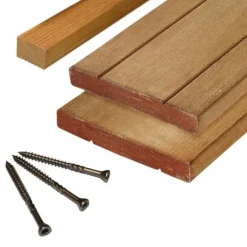 Sale Elephant Vlonderplank totaalpakket hardhout Kapur 2,8 x 19 cm (3,35 mtr) v-groef/vlak