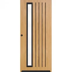 Discount Austria Voordeur IsoTherm Eiken - Meribel (L1 / R4) - Stomp - Transparant voorgelakt