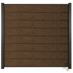 Elephant Zelfbouw schutting composiet Modular co-ex natural dark brown met zwarte profielen (180 x 180 cm)