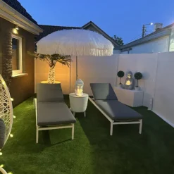 Clearance C-Wood Zelfbouw schutting composiet Modular wit - wit alu accessoires (180 x 180 cm)