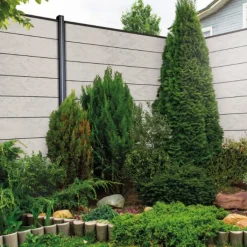 Hot Elephant Zelfbouw schutting composiet Modular bicolor grijs met antraciet alu accessoires (180 x 180 cm)