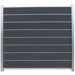 Elephant Zelfbouw schutting composiet Modular rock grey met blank alu accessoires (180 x 180 cm)