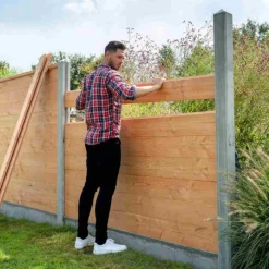 Sale HomingXL Zelfbouw schutting Hout & Beton antraciet Douglas (220 x 200 cm) dikte 2,8 cm