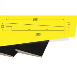 Outlet TrendHout Zweeds rabat naaldhout rondom zwart gespoten 1,2-2,5 x 19,5 cm