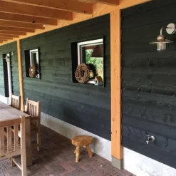 New Elephant Zweeds rabat Vuren 1,4/2,8 x 18,1/19,5 cm zwart geïmpregneerd geschaafd